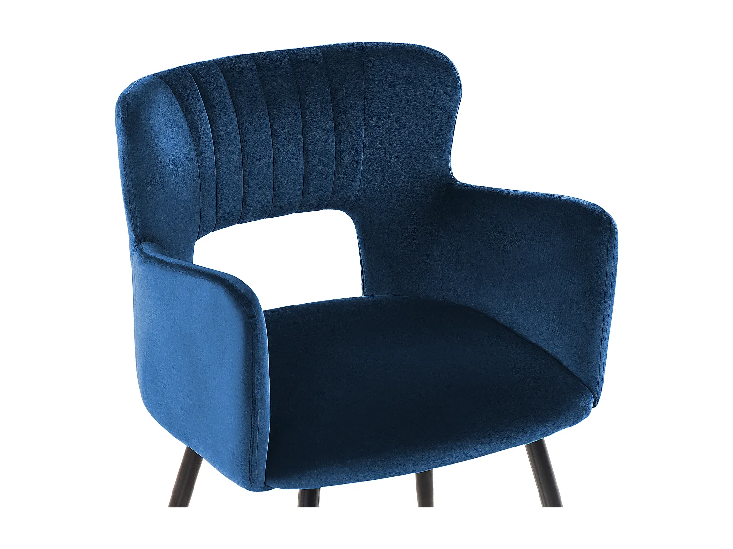 Set van 2 eetkamerstoelen SANILAC Fluweel Marineblauw