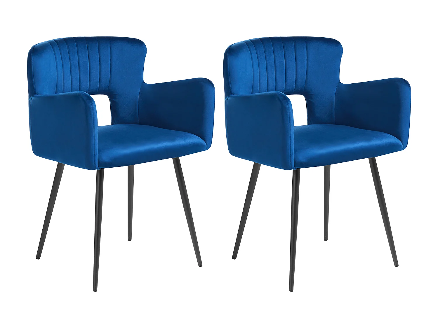 Set van 2 eetkamerstoelen SANILAC Fluweel Marineblauw