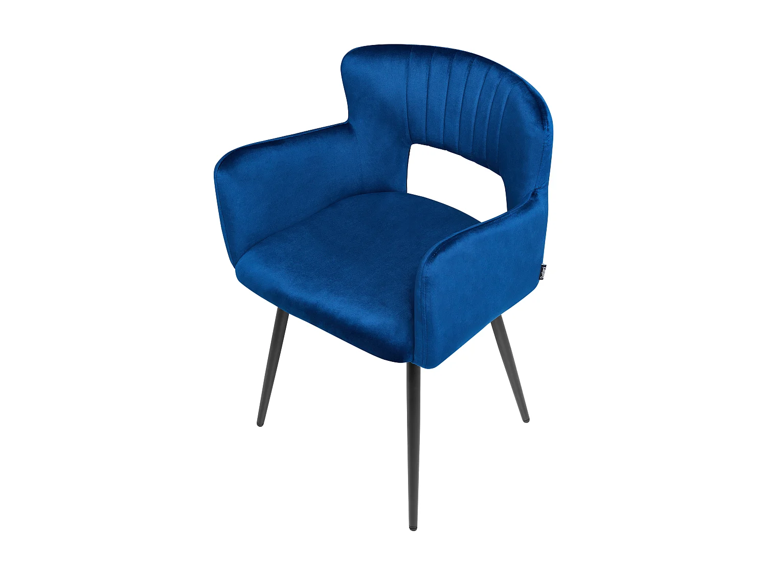 Set van 2 eetkamerstoelen SANILAC Fluweel Marineblauw