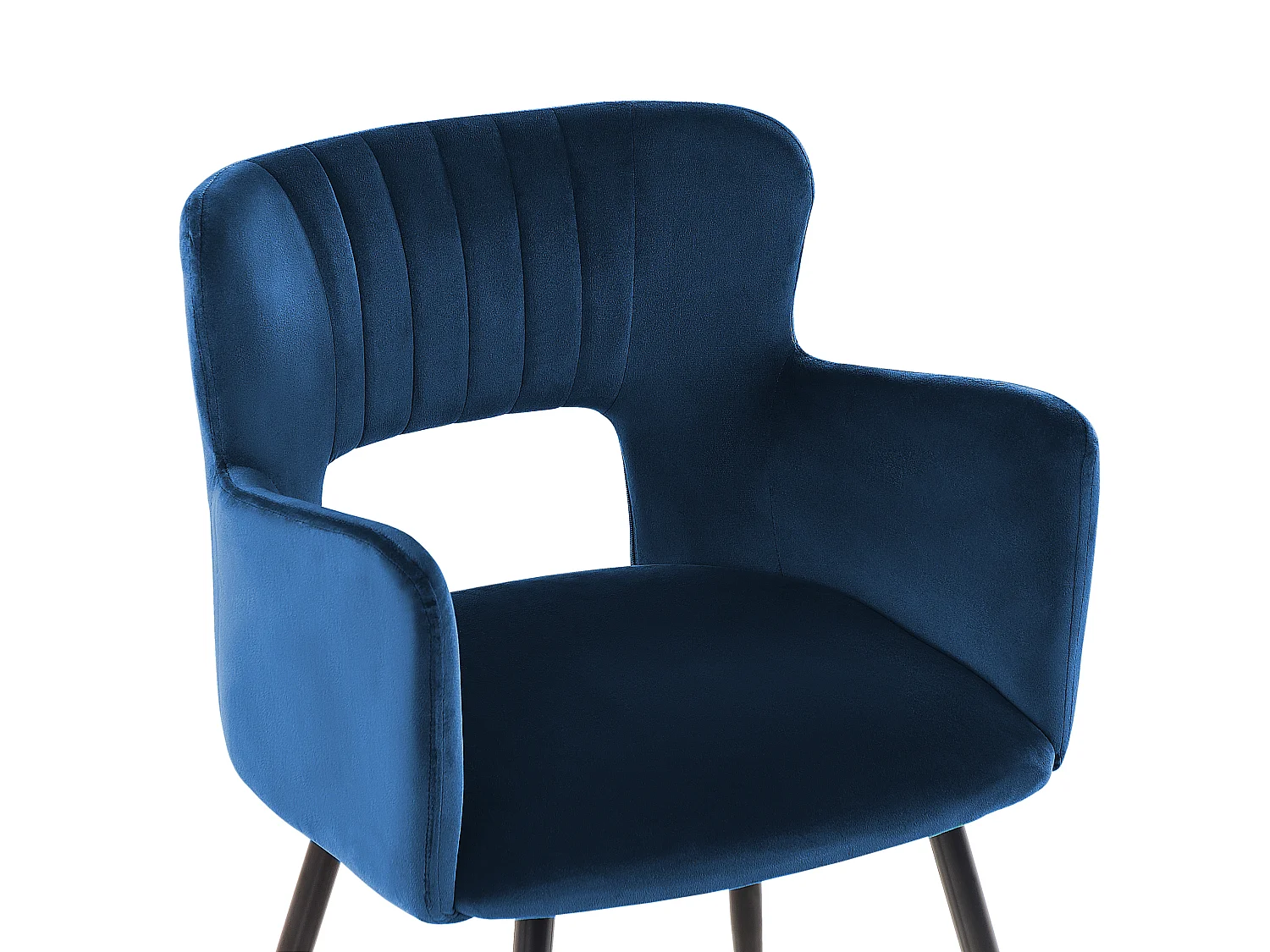 Esszimmerstuhl 2er Set SANILAC Samtstoff Marineblau