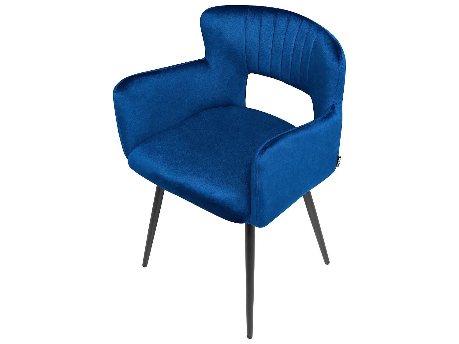 Esszimmerstuhl 2er Set SANILAC Samtstoff Marineblau