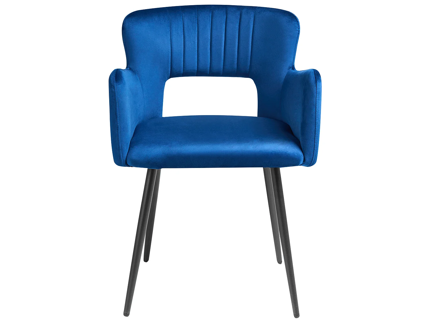 Lot de 2 chaises de salle à manger SANILAC Velours Bleu marine