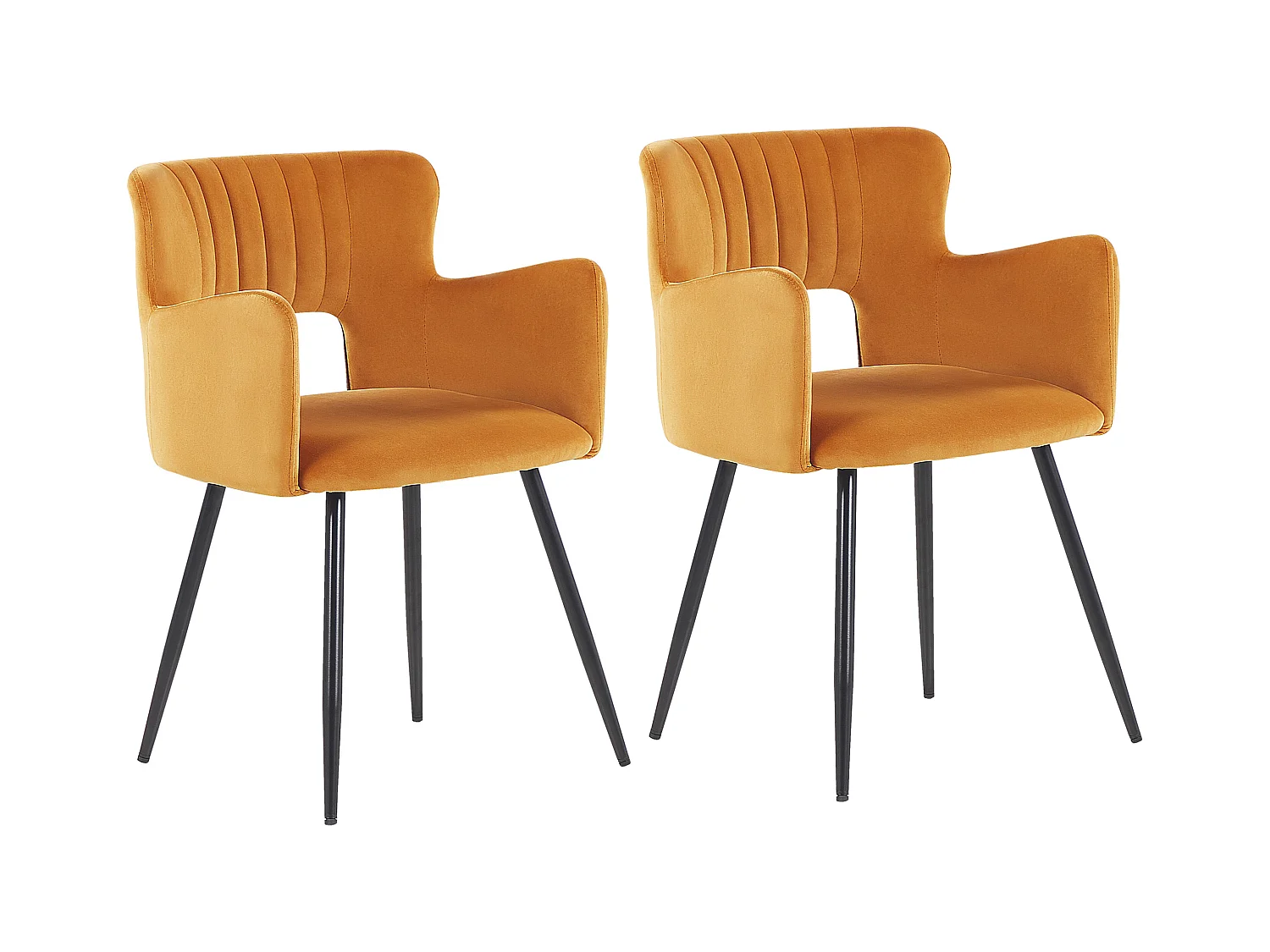 Lot de 2 chaises de salle à manger SANILAC Velours Orange