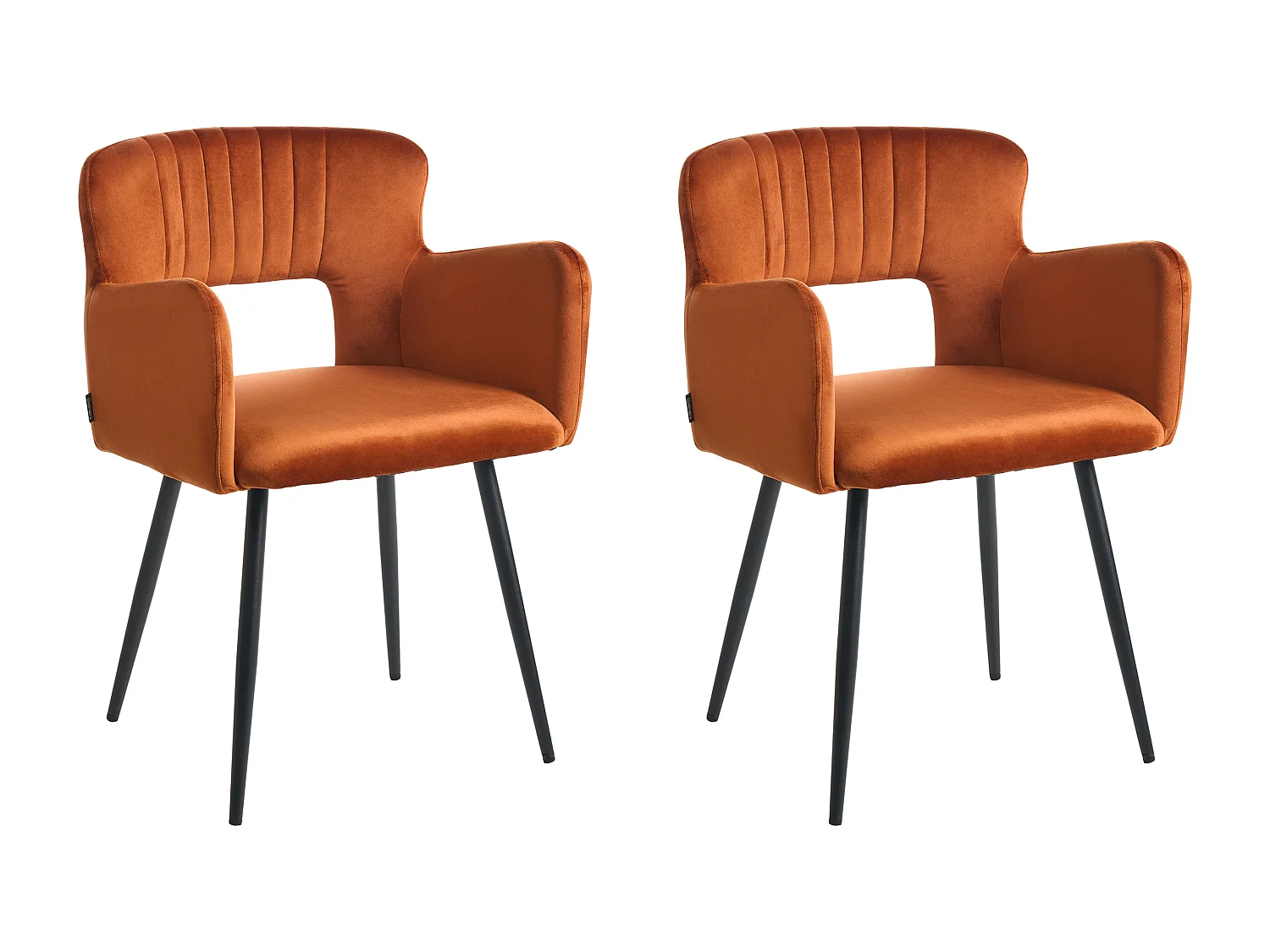 Set van 2 eetkamerstoelen SANILAC Fluweel Oranje
