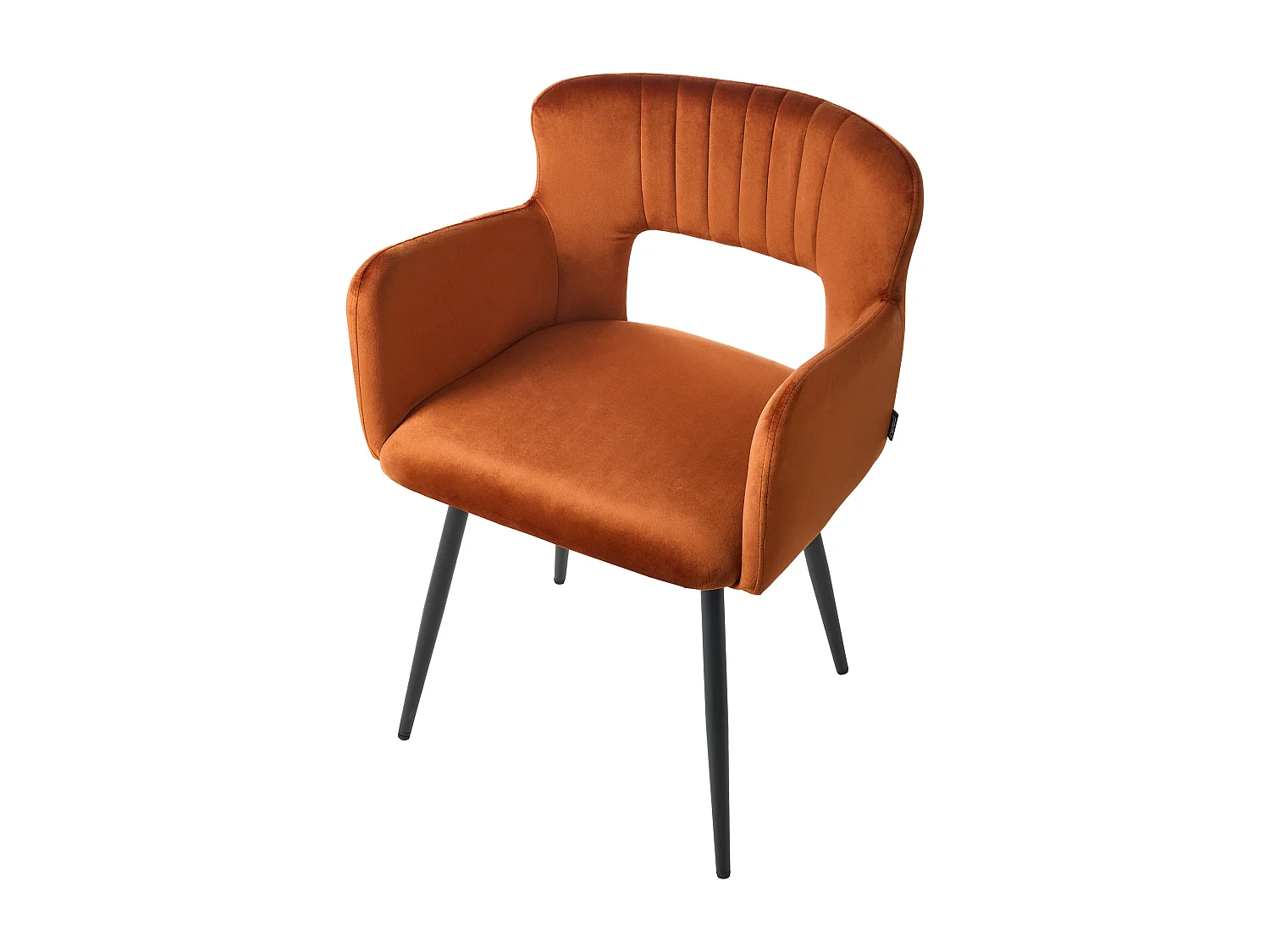 Set van 2 eetkamerstoelen SANILAC Fluweel Oranje