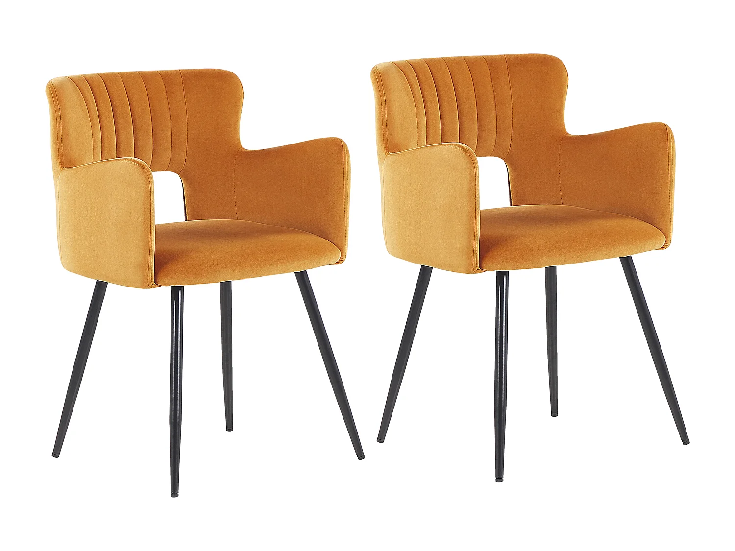 Set di 2 sedie da pranzo SANILAC Velluto Arancione