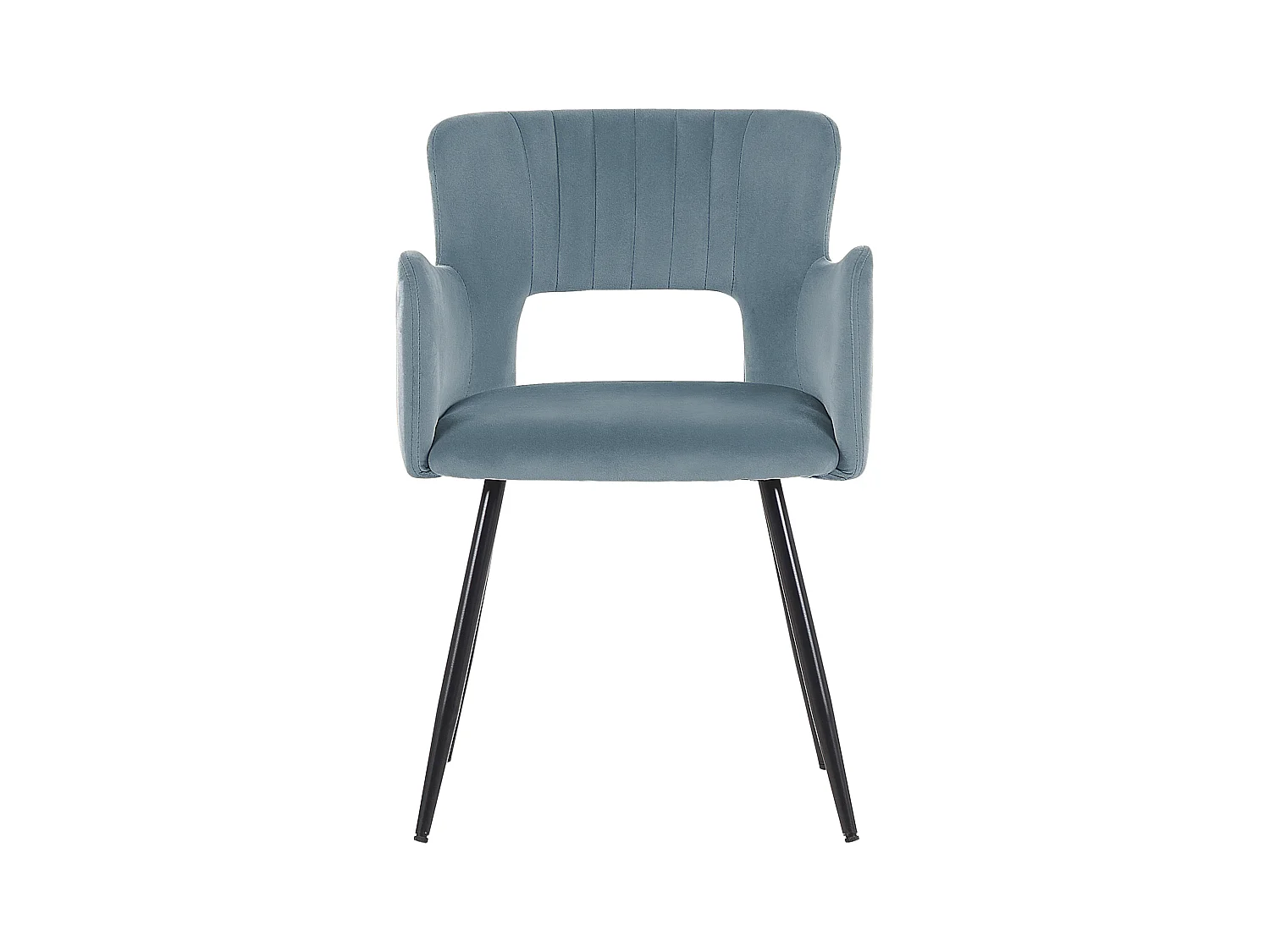 Conjunto de 2 sillas de comedor SANILAC Terciopelo Azul claro