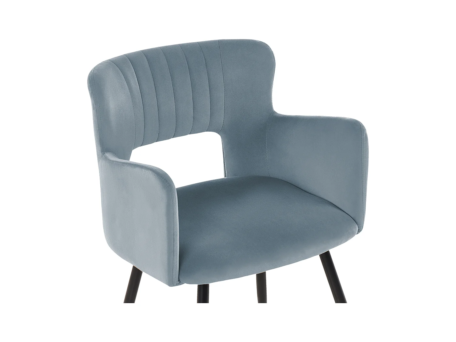 Conjunto de 2 sillas de comedor SANILAC Terciopelo Azul claro