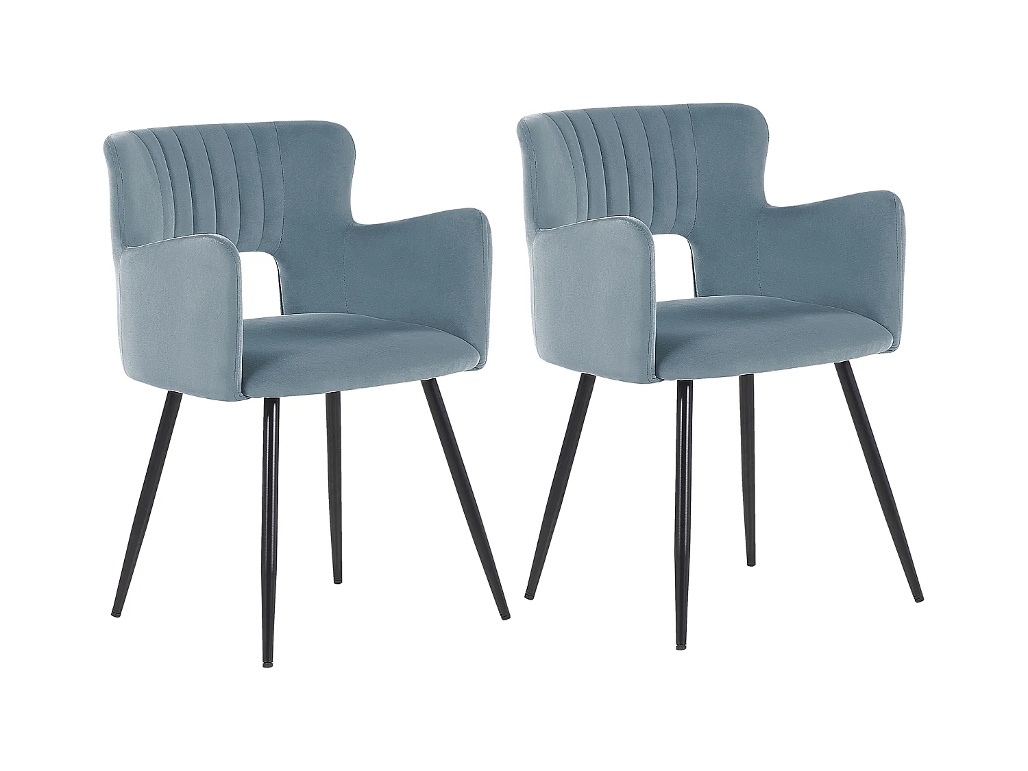 Lot de 2 chaises de salle à manger SANILAC Velours Bleu clair