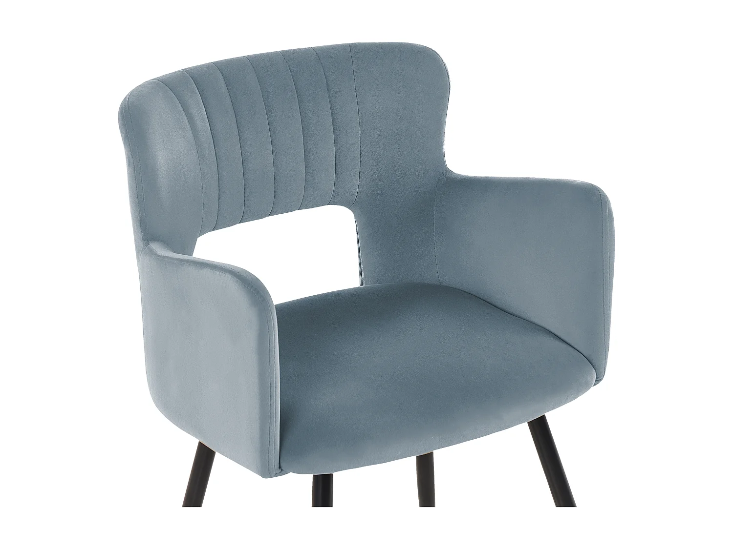 Lot de 2 chaises de salle à manger SANILAC Velours Bleu clair