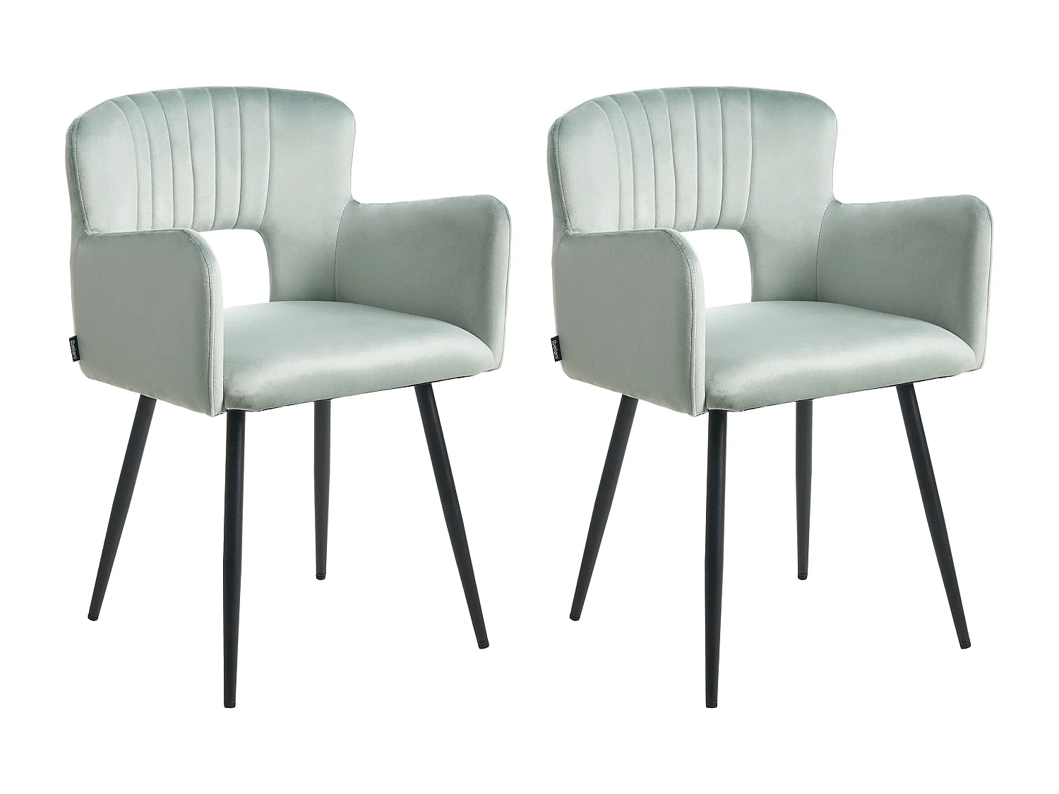 Lot de 2 chaises de salle à manger SANILAC Velours Bleu clair