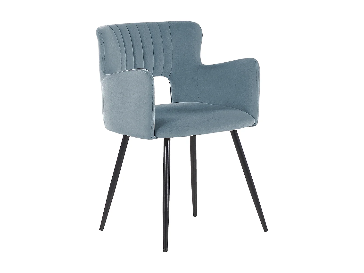 Lot de 2 chaises de salle à manger SANILAC Velours Bleu clair