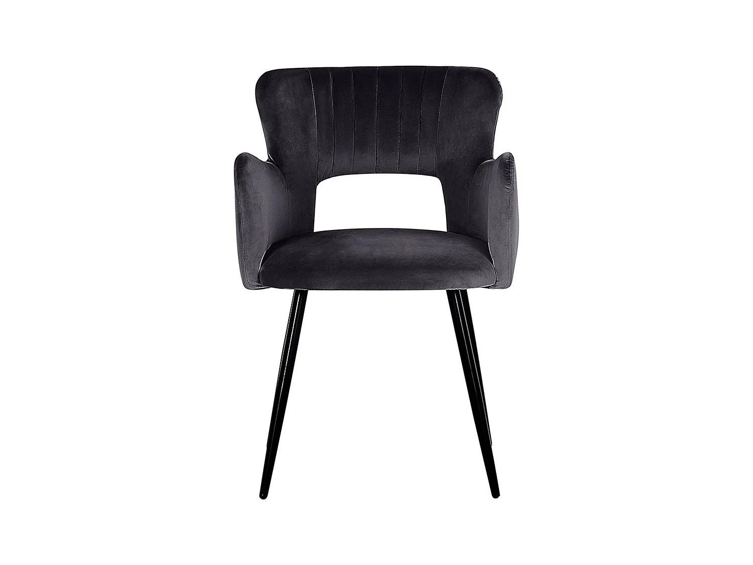 Conjunto de 2 sillas de comedor SANILAC Terciopelo Negro