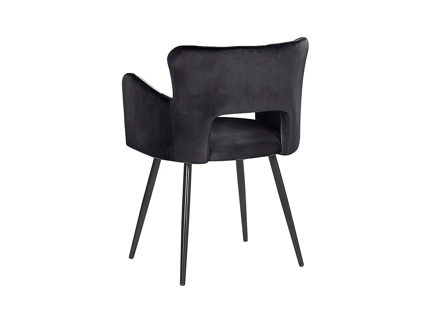 Conjunto de 2 sillas de comedor SANILAC Terciopelo Negro