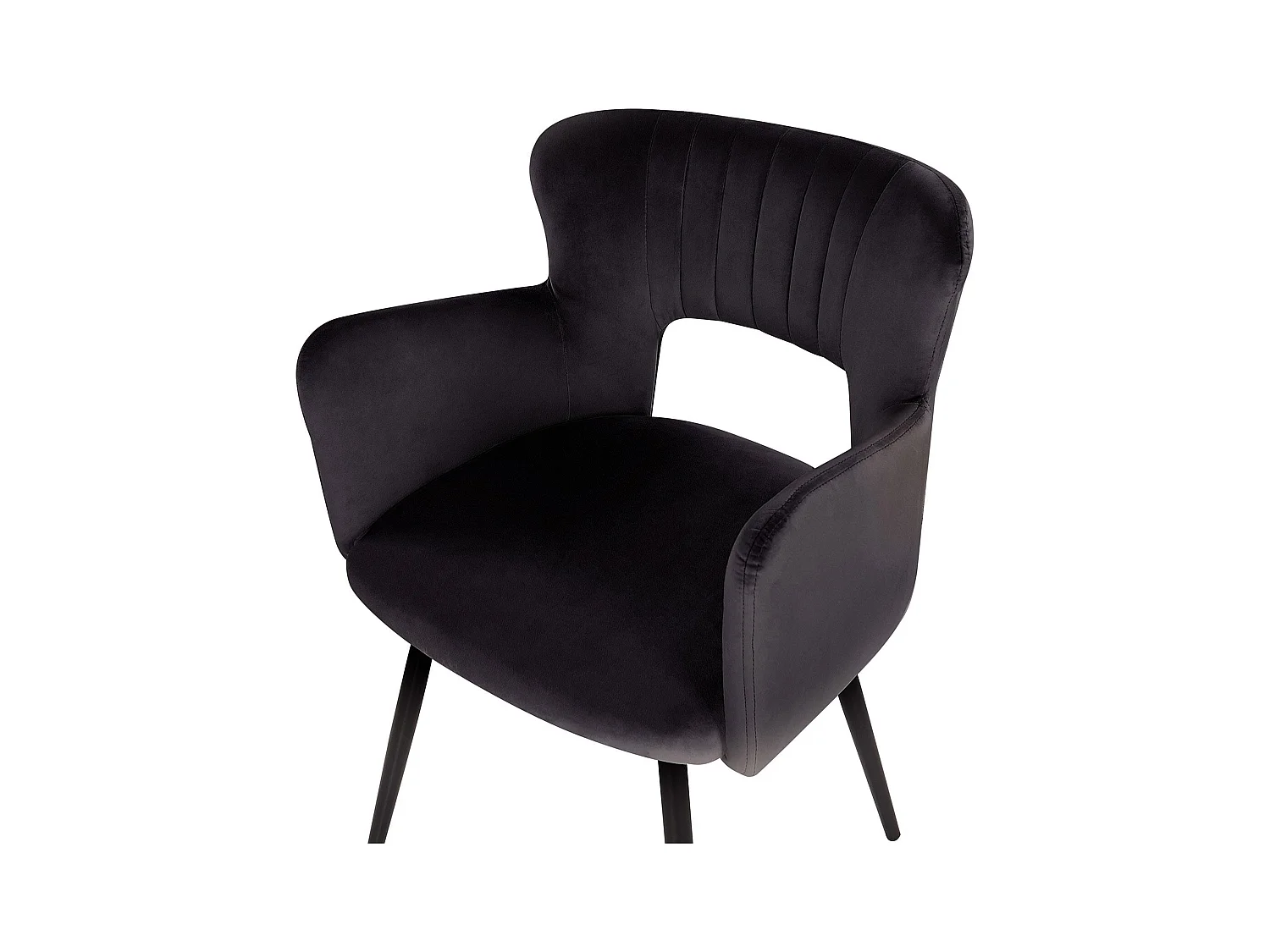 Conjunto de 2 sillas de comedor SANILAC Terciopelo Negro