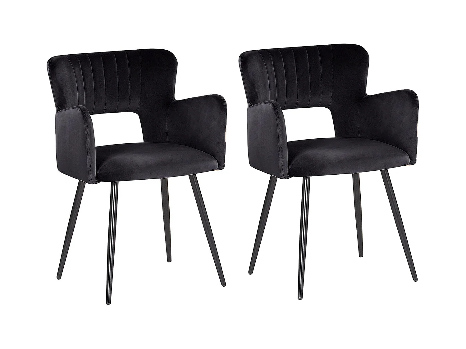 Lot de 2 chaises de salle à manger SANILAC Velours Noir