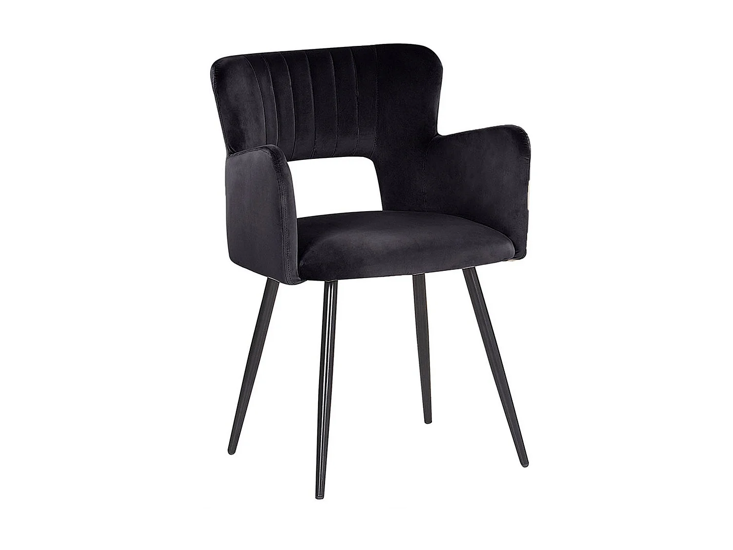 Zestaw 2 krzeseł do jadalni SANILAC Welur Czarny