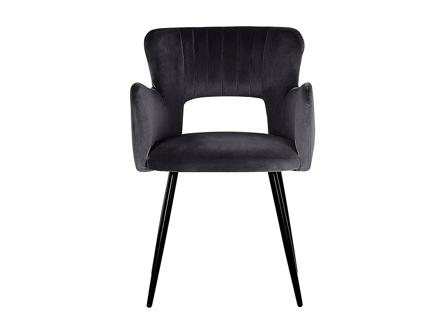 Set van 2 eetkamerstoelen SANILAC Fluweel Zwart