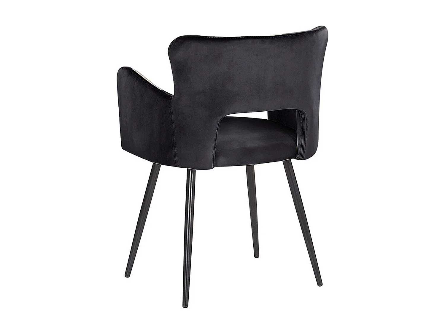 Set van 2 eetkamerstoelen SANILAC Fluweel Zwart