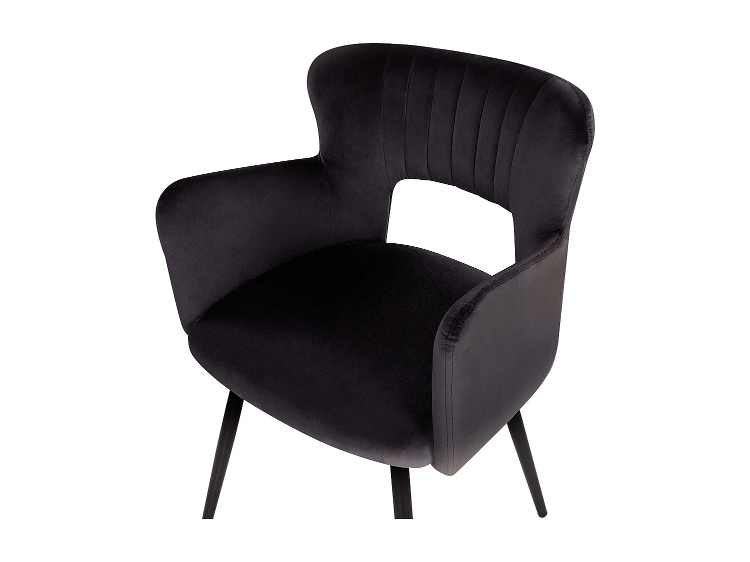 Set van 2 eetkamerstoelen SANILAC Fluweel Zwart