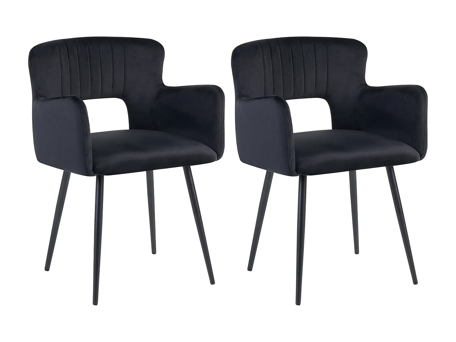 Lot de 2 chaises de salle à manger SANILAC Velours Noir