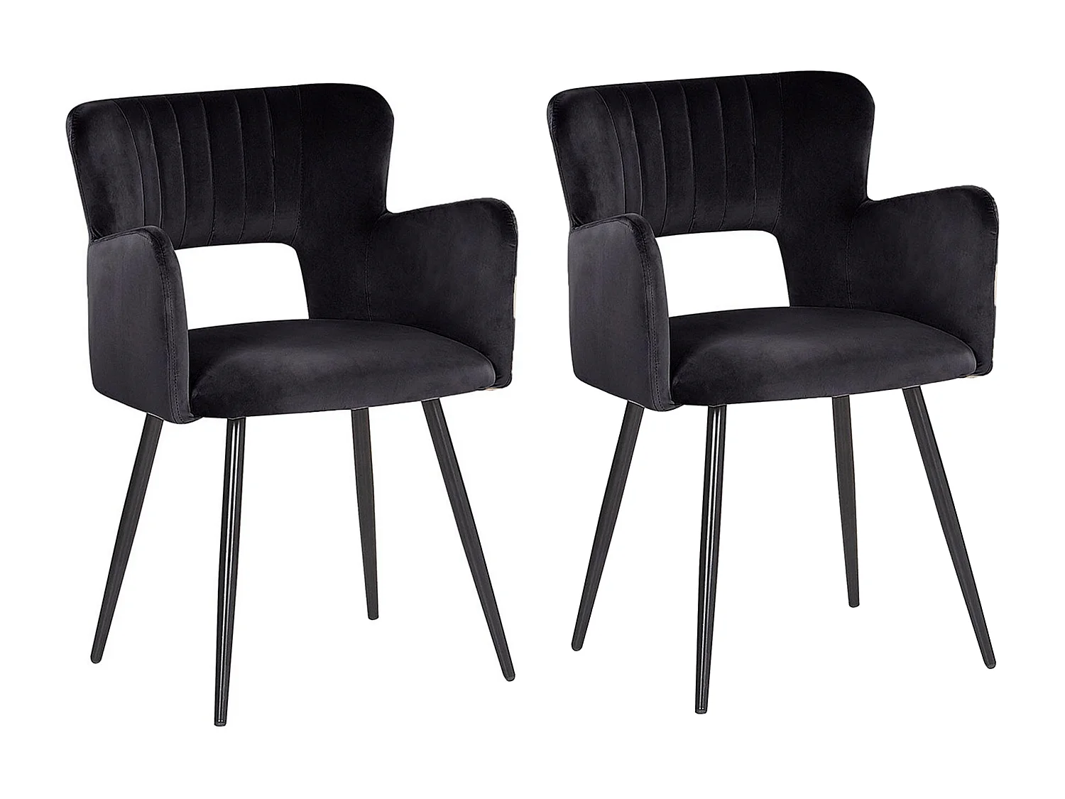 Set di 2 sedie da pranzo SANILAC Velluto Nero