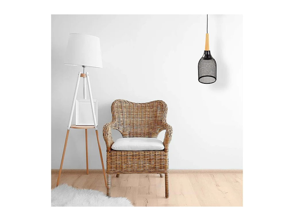 Lampe de plafond en métal noir 13,5x13,5x35/105h