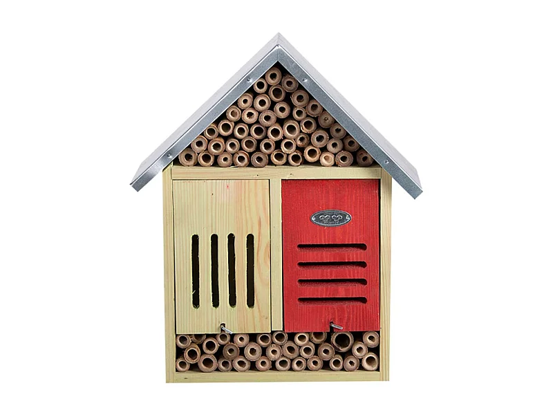 Hôtel à insectes divers XL - Beige/Rouge - H 37,8 cm