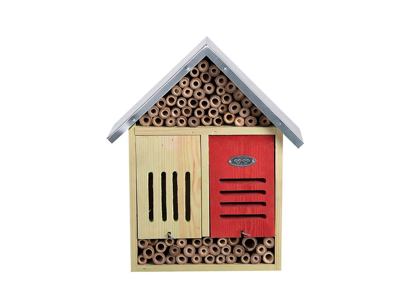 Hôtel à insectes divers XL - Beige/Rouge - H 37,8 cm