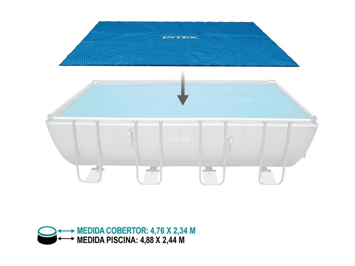 Cobertor rectangular Intex para piscinas Metal Frame azul 476x234 cm