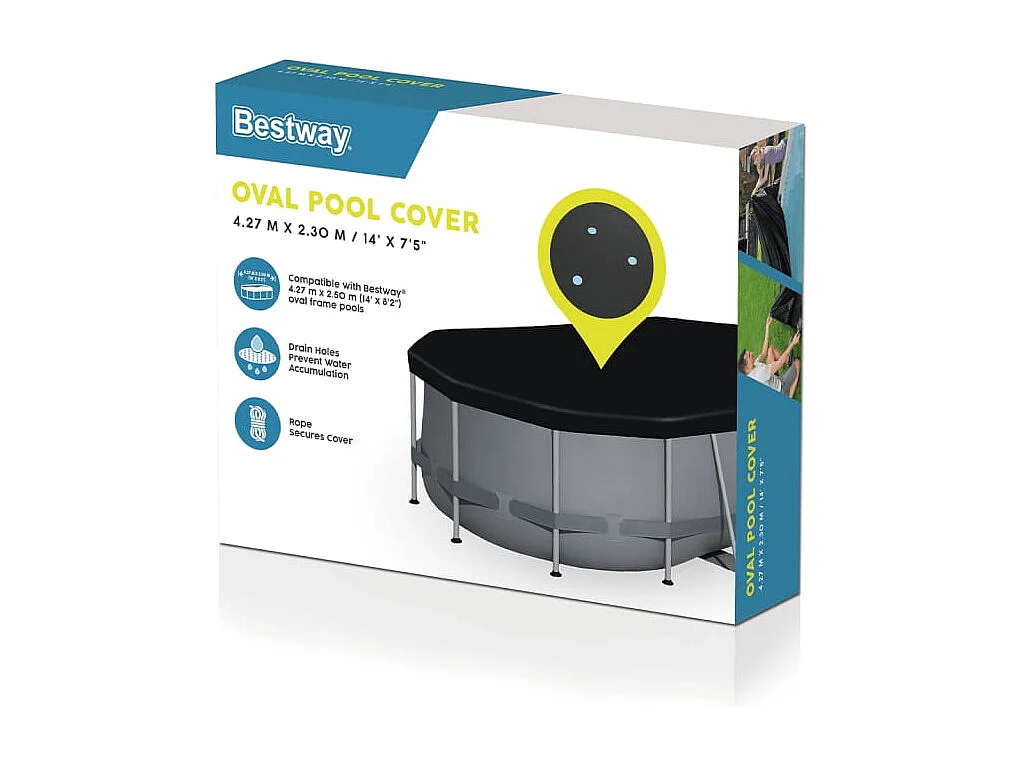 Bâche de protection 4 saisons pour piscine tubulaire Power Steel ovale 4,27 x 2,50 m - Bestway