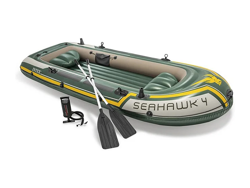 Kit bateau gonflable 4 places Seahawk 4 avec rames et gonfleur - Intex