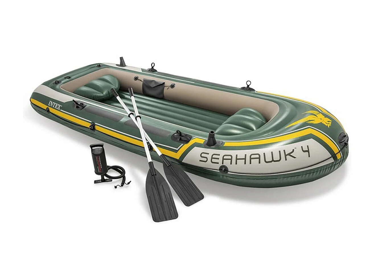 Kit bateau gonflable 4 places Seahawk 4 avec rames et gonfleur - Intex