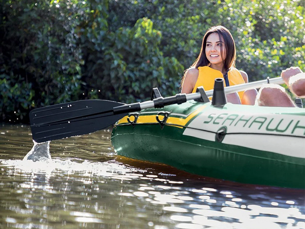 Kit bateau gonflable 3 places Seahawk 3 avec rames et gonfleur - Intex
