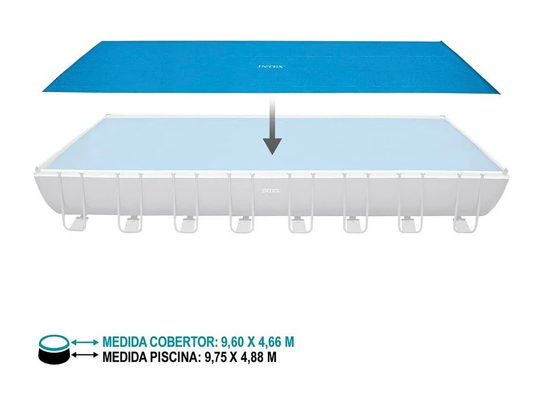 Bâche à bulles pour piscine tubulaire rectangulaire 9,75 x 4,88 m - Intex