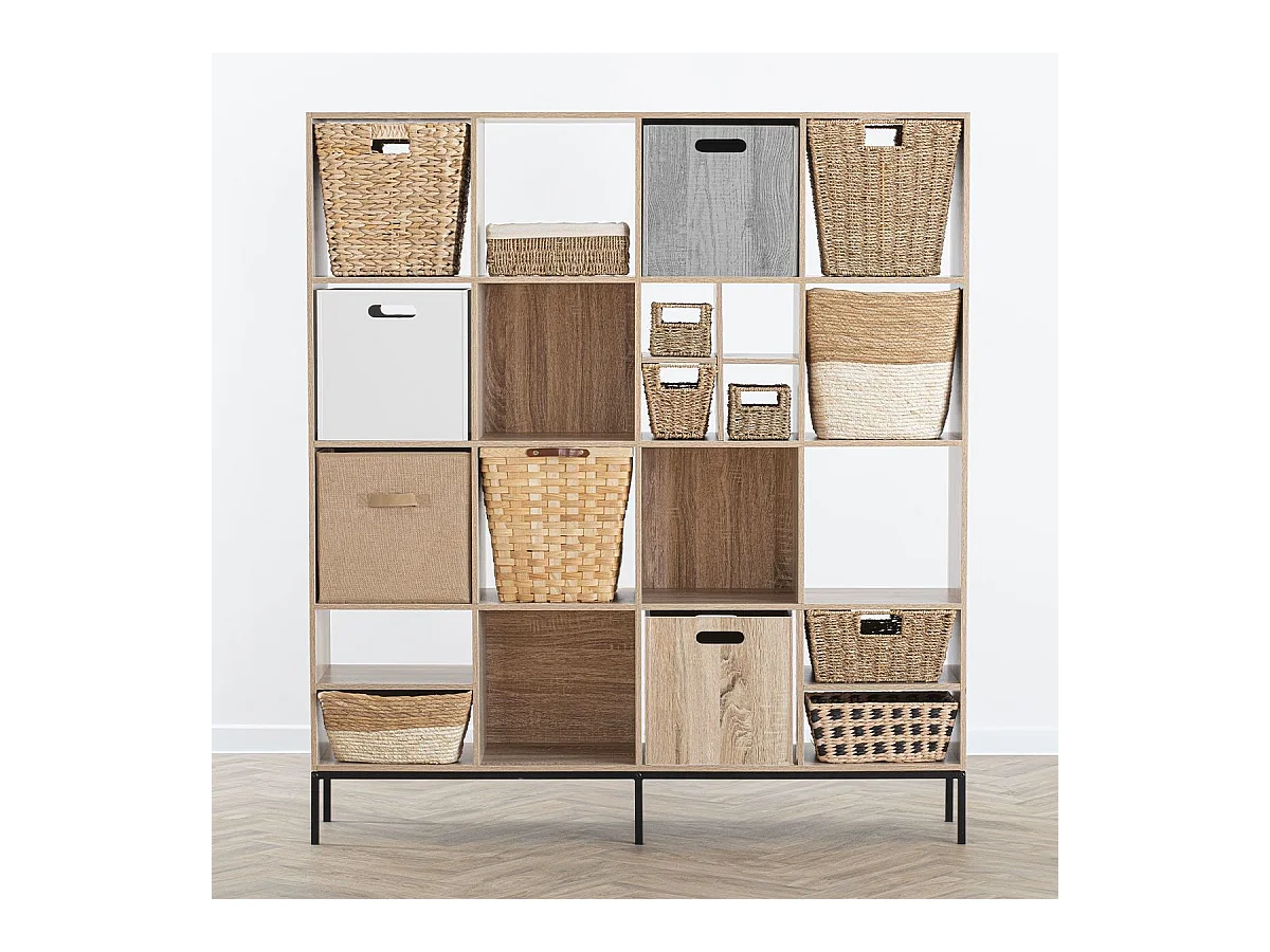 Boîte de rangement en bois aspect chêne Naturel 31 x 31 cm