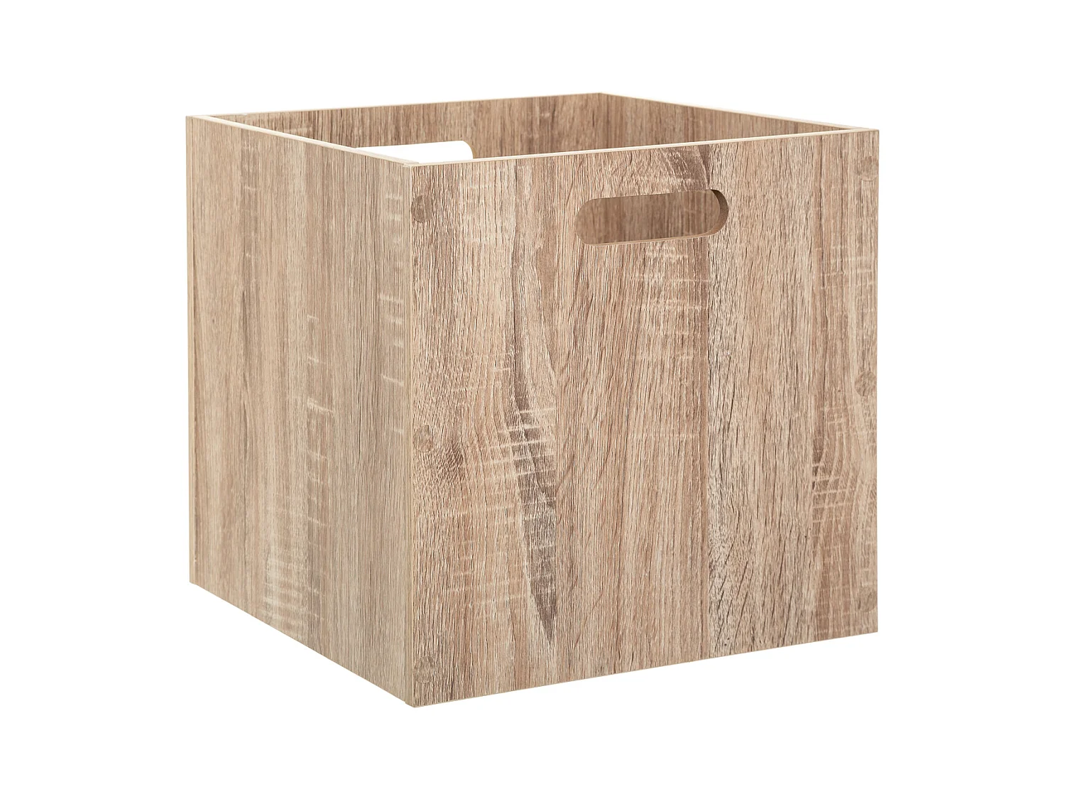 Boîte de rangement en bois aspect chêne Naturel 31 x 31 cm