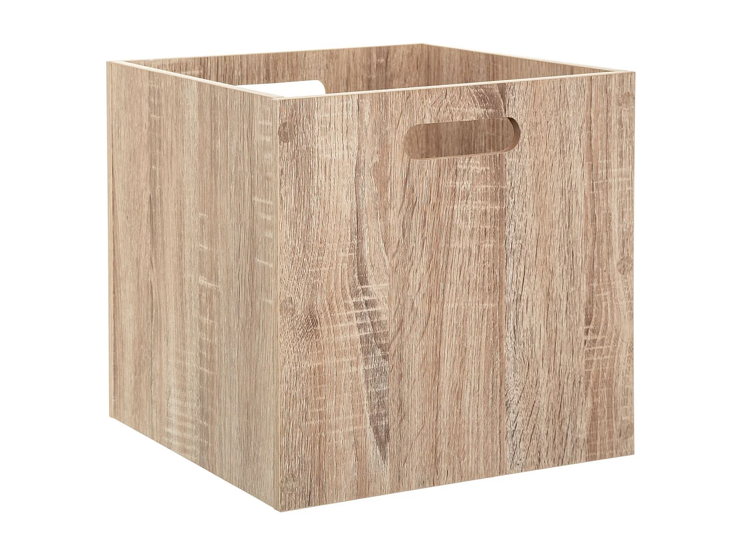 Boîte de rangement en bois aspect chêne Naturel 31 x 31 cm