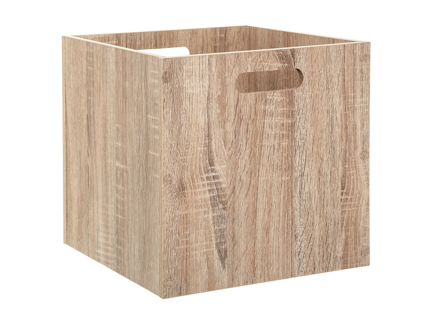 Boîte de rangement en bois aspect chêne Naturel 31 x 31 cm