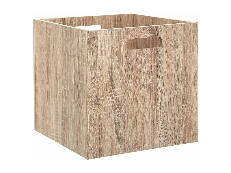 Boîte de rangement en bois aspect chêne Naturel 31 x 31 cm