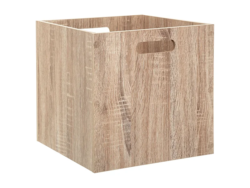 Boîte de rangement en bois aspect chêne Naturel 31 x 31 cm