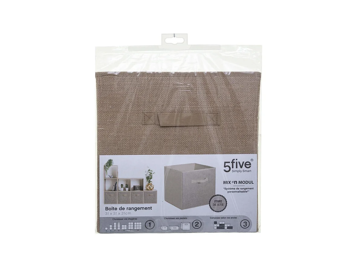 Boîte de Rangement Fibre de Jute 31 x 31cm