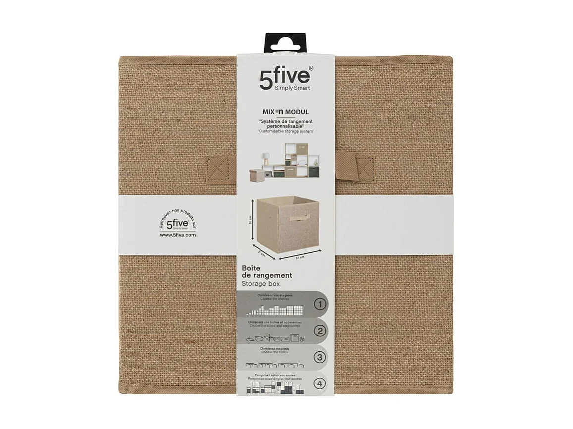 Boîte de Rangement Fibre de Jute 31 x 31cm