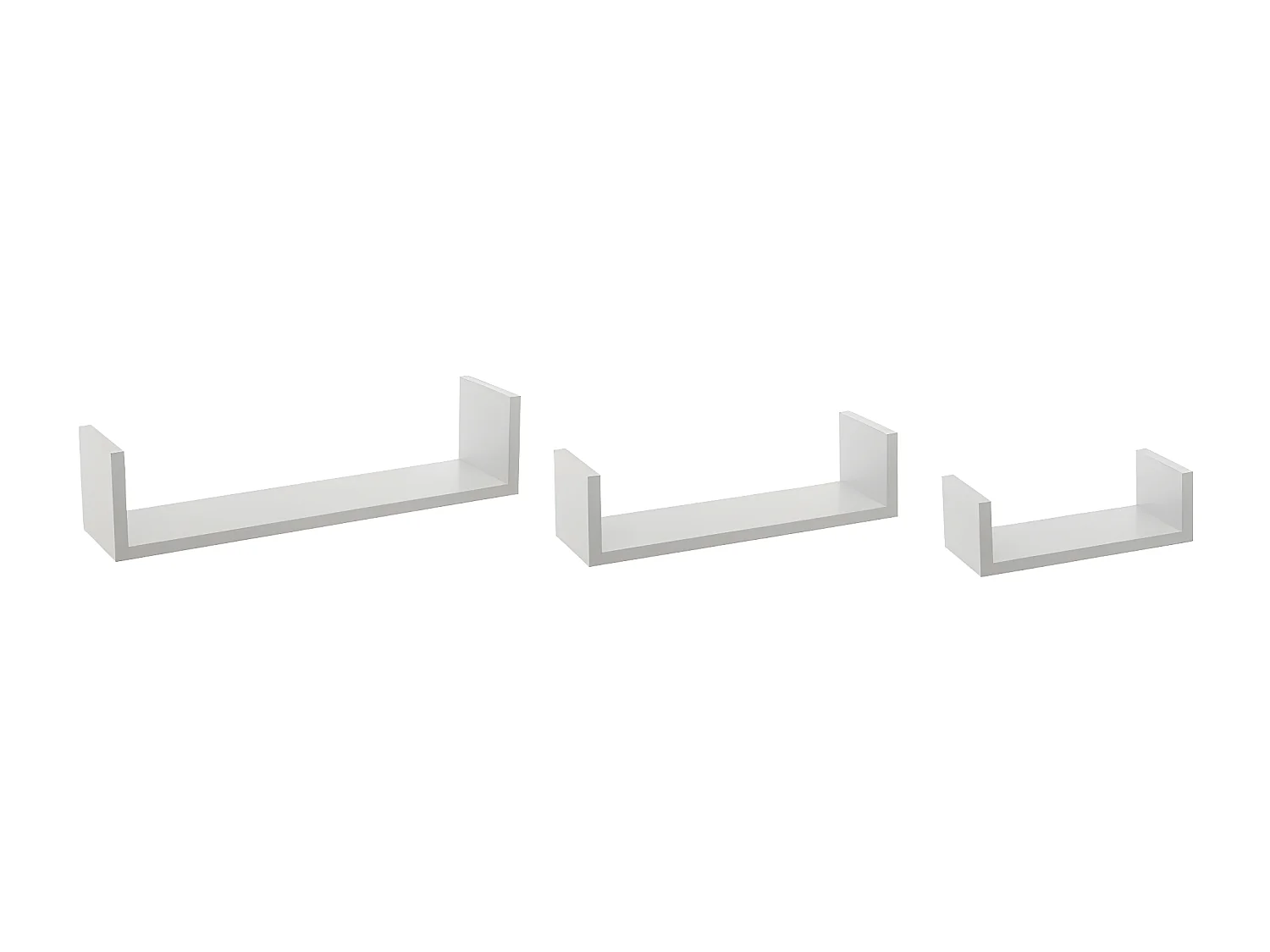 Lot de 3 Étagères murales flottantes coloris Blanc Fixations invisibles