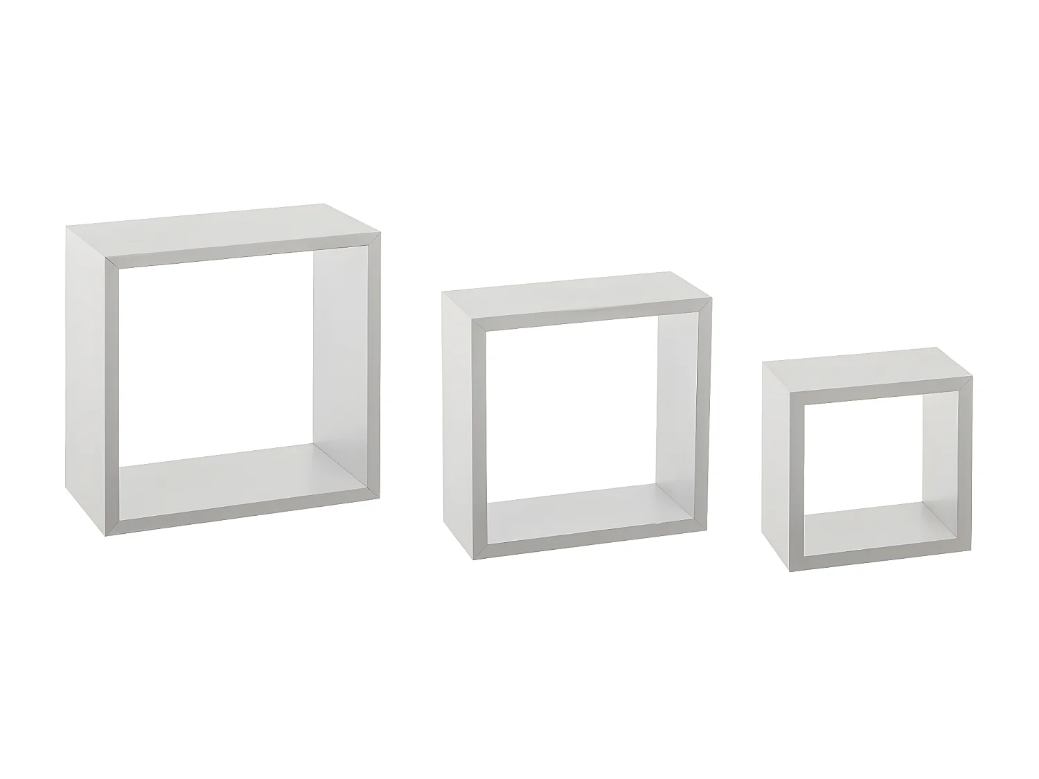 Lot de 3 Étagères murales flottantes Cubes coloris Blanc Fixations invisibles