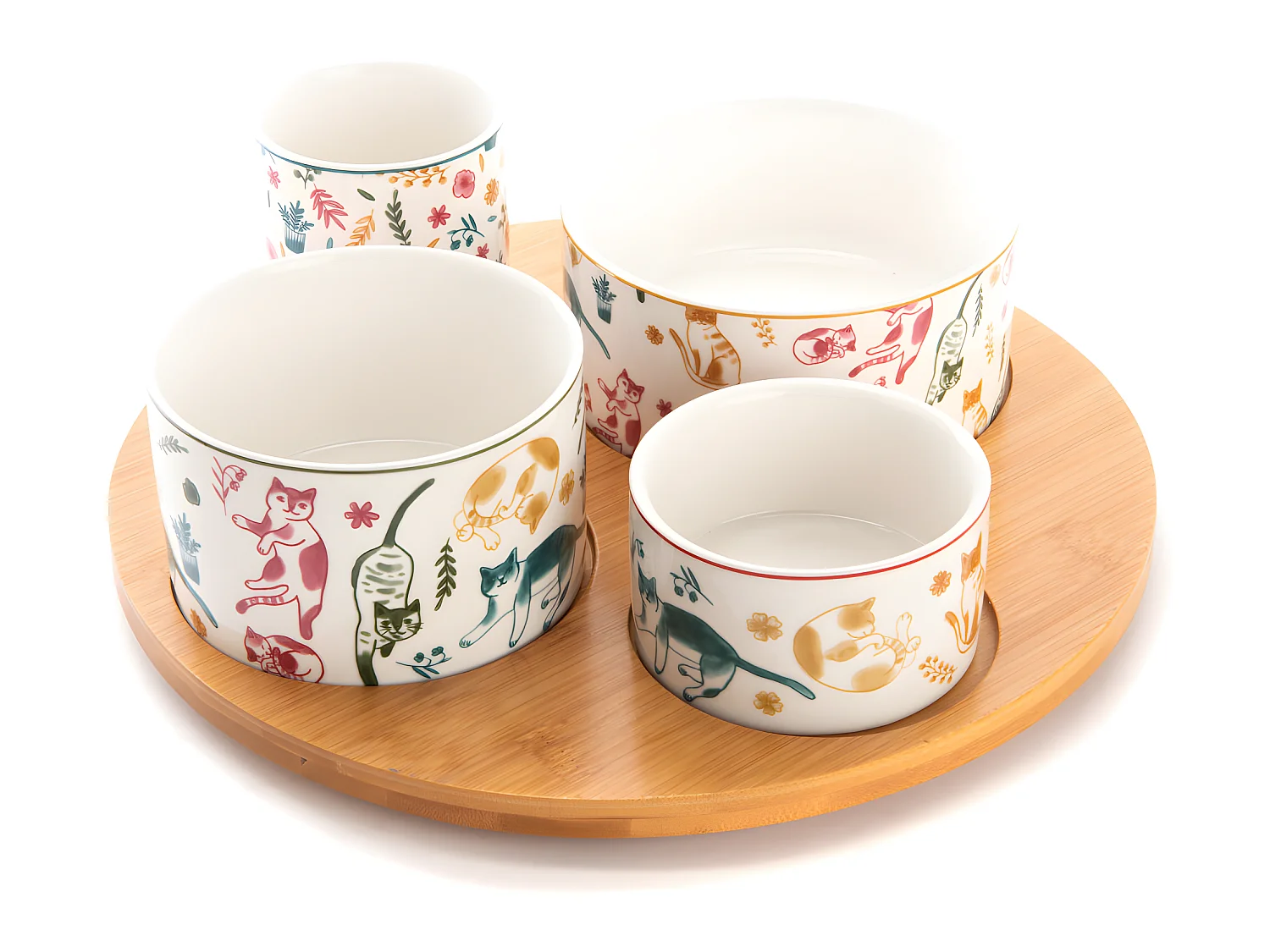 Service apéritif tournant et ses 4 bols Marius