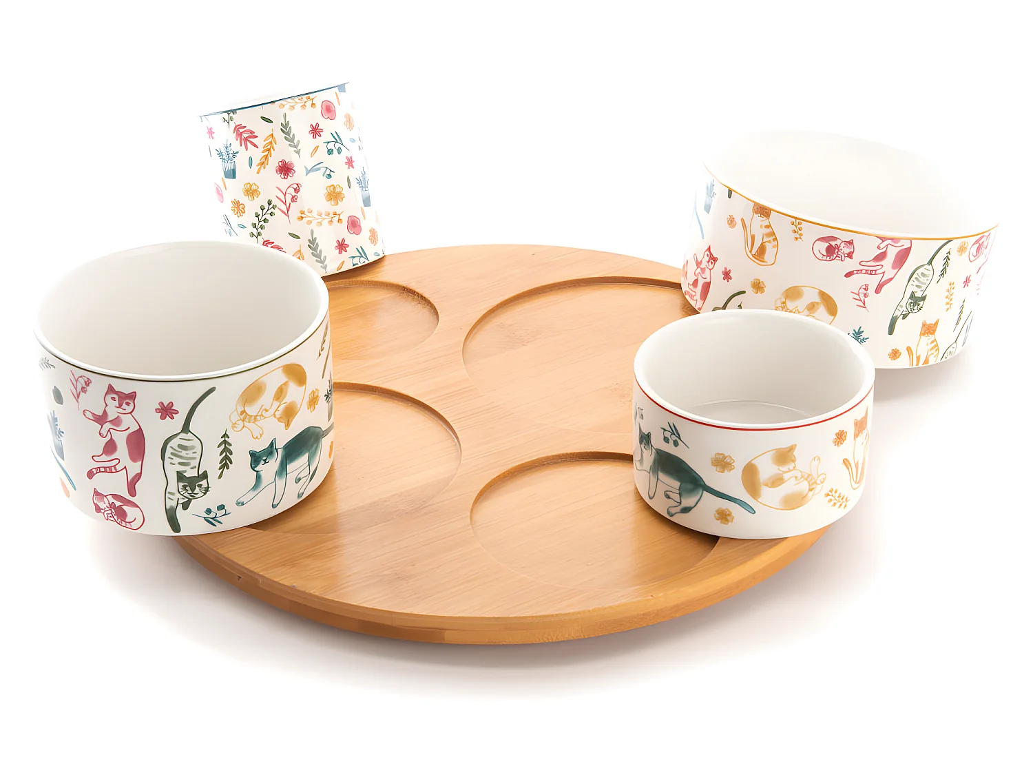 Service apéritif tournant et ses 4 bols Marius