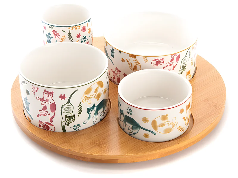 Service apéritif tournant et ses 4 bols Marius