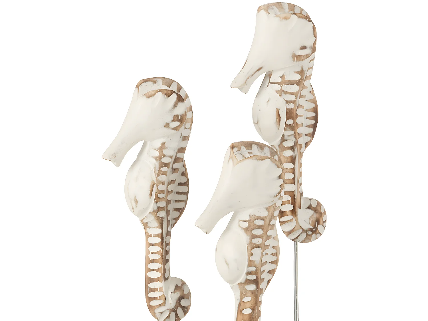 Statuette Déco "3 Hippocampes" 27cm Blanc