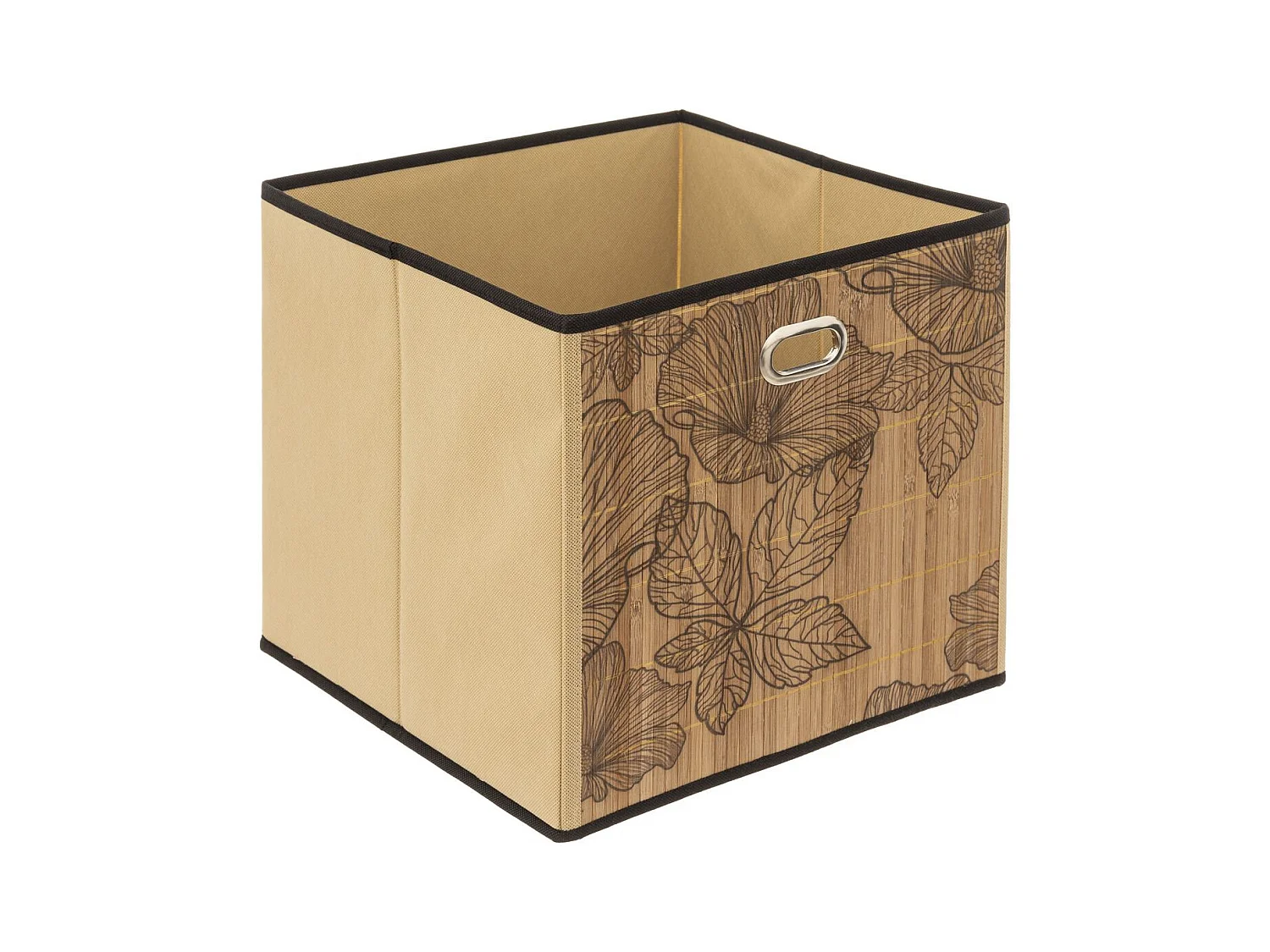 Boîte de rangement Bambou Naturel motif Noir 31 x 31 cm
